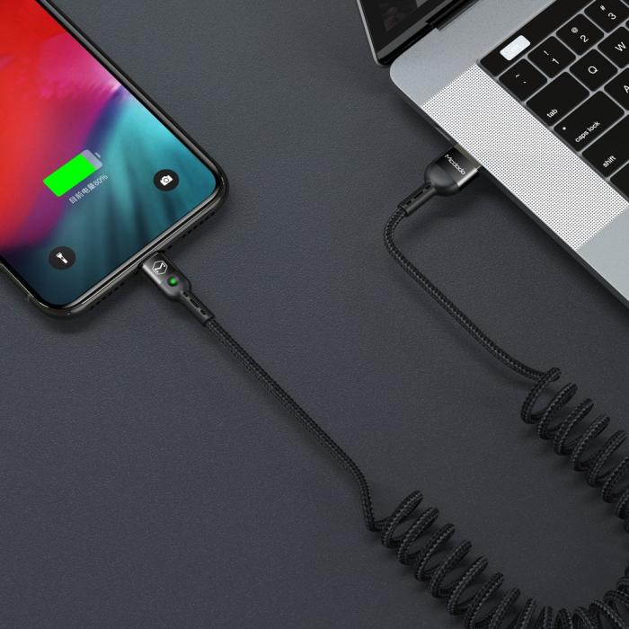 Bild 3, MCDODO Mcdodo 1.8m QC 3.0/4.0 USB-C Flexibel Nylon Kabel Svart