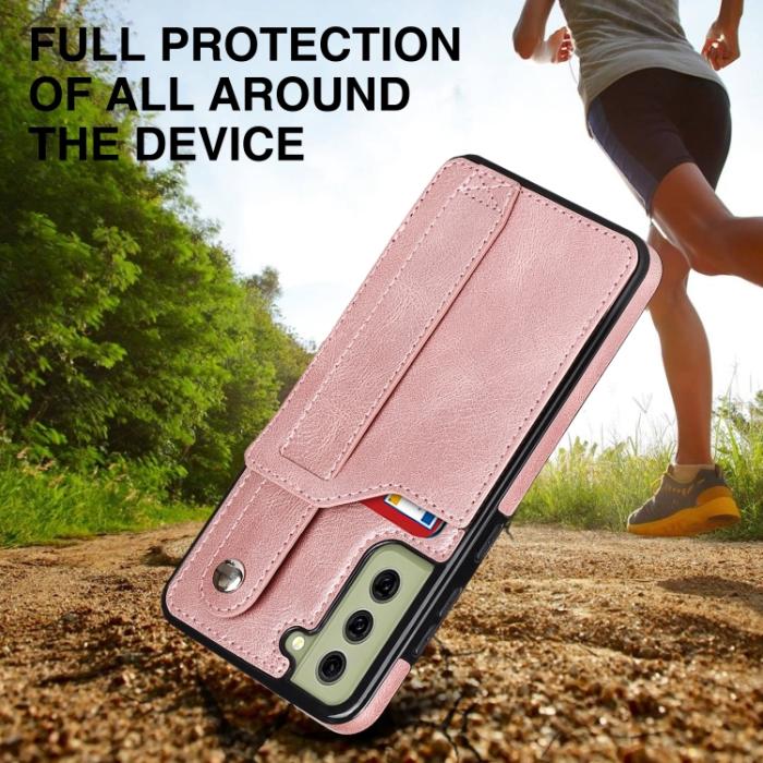 Bild 5,  Samsung Galaxy S21 FE Skal Med Kortfack Och Strap Roséguld