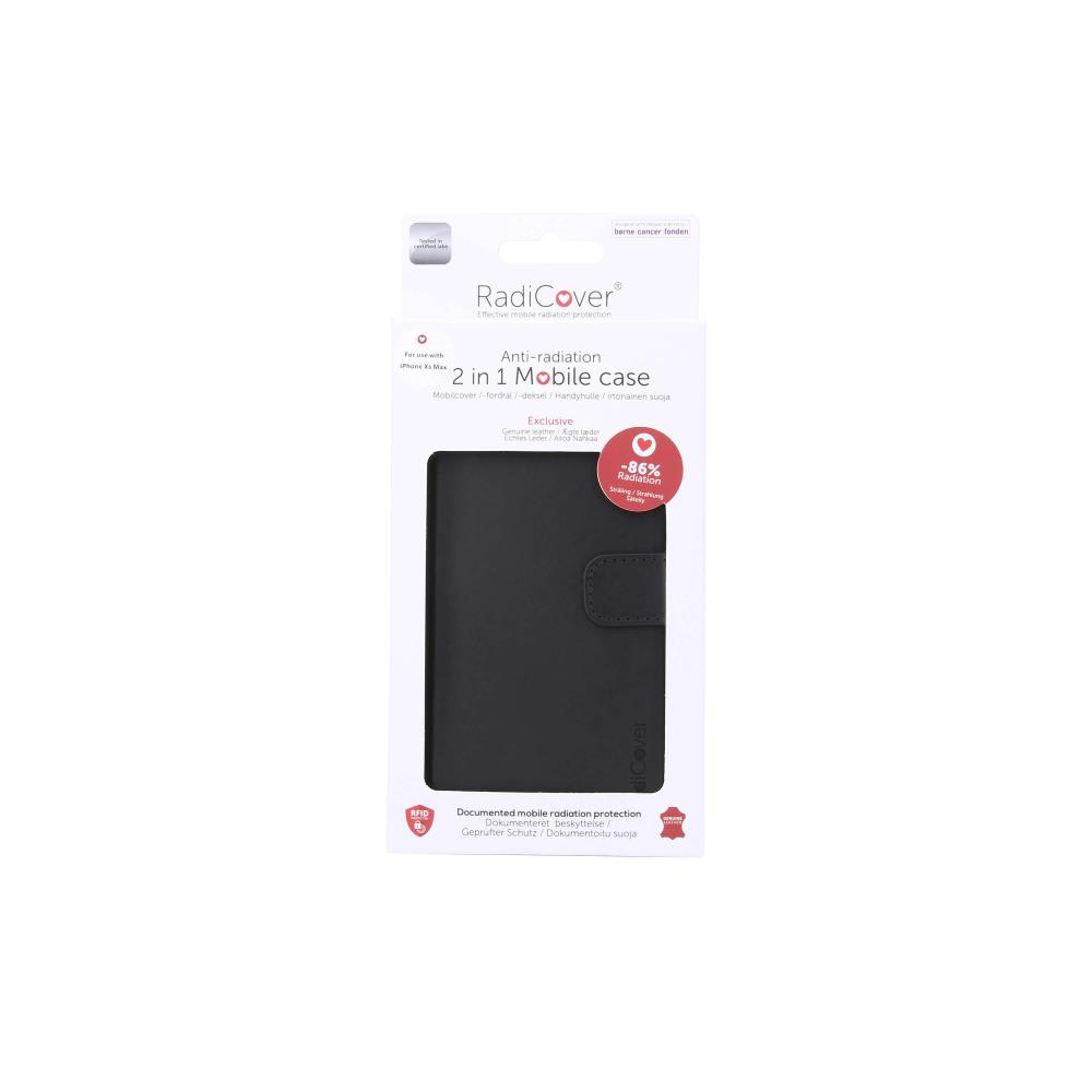 Radicover Radicover iPhone Xs Max Mobilfodral 2in1 Äkta Läder Svart