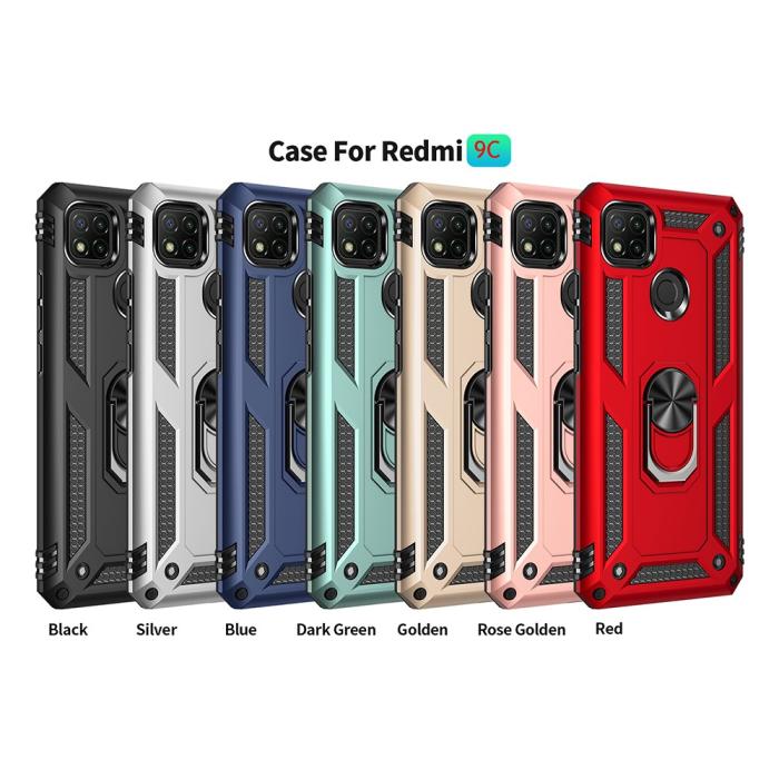 Bild 2,  Xiaomi Redmi 9C Skal Ring Shockproof Svart