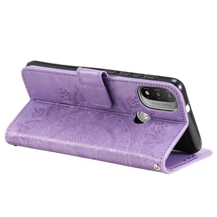 Bild 6,  Motorola Moto E20 / E40 Fodral Mandala Läder Lila