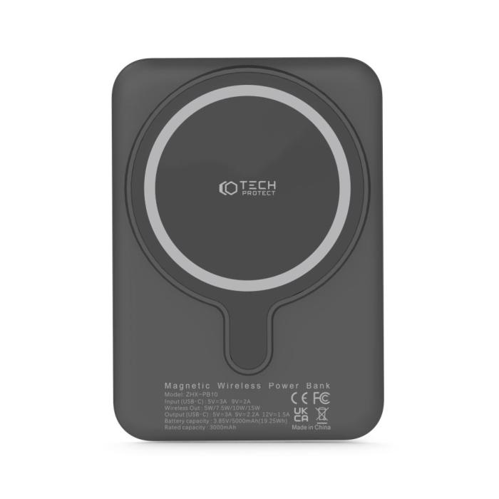 Bild 2, Tech-Protect Tech-Protect 5000 mAh MagSafe Powerbank LifeMag Svart