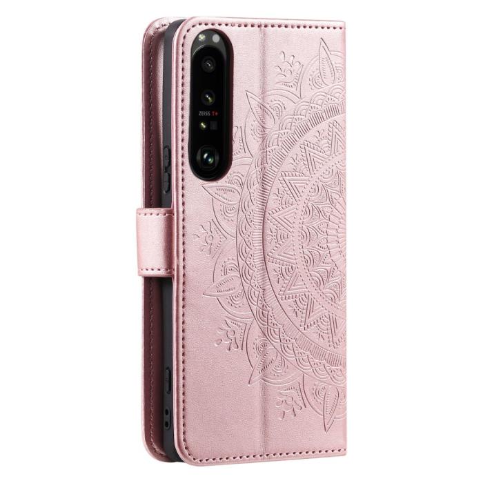 Bild 6,  Sony Xperia 1 VI Mandala Läder Fodral Roséguld