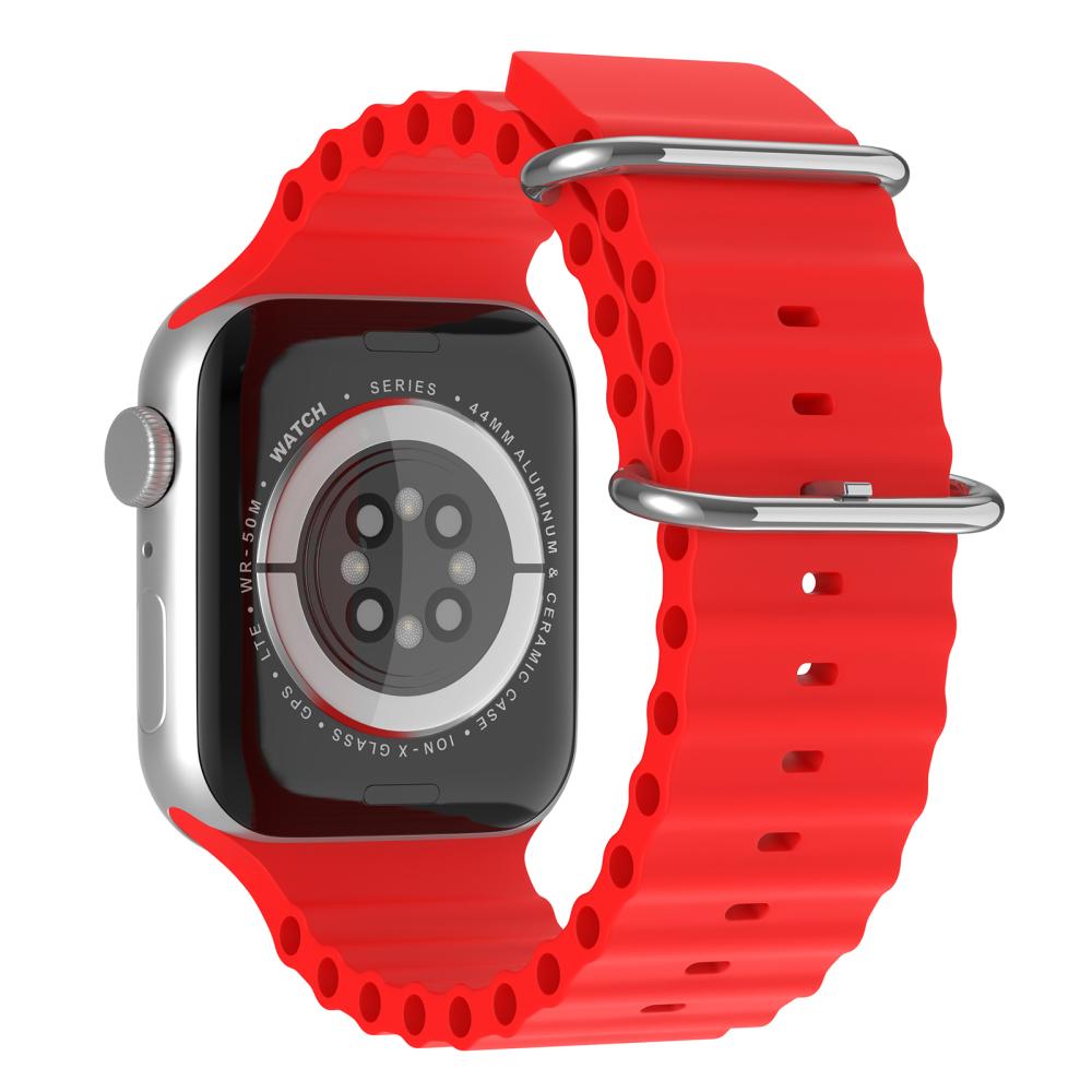 ColorPop Apple Watch 42/44/45/46/49 mm Armband Ocean Wave Röd
