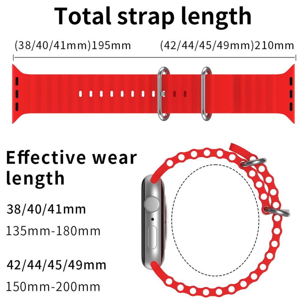 ColorPop Apple Watch 42/44/45/46/49 mm Armband Ocean Wave Röd