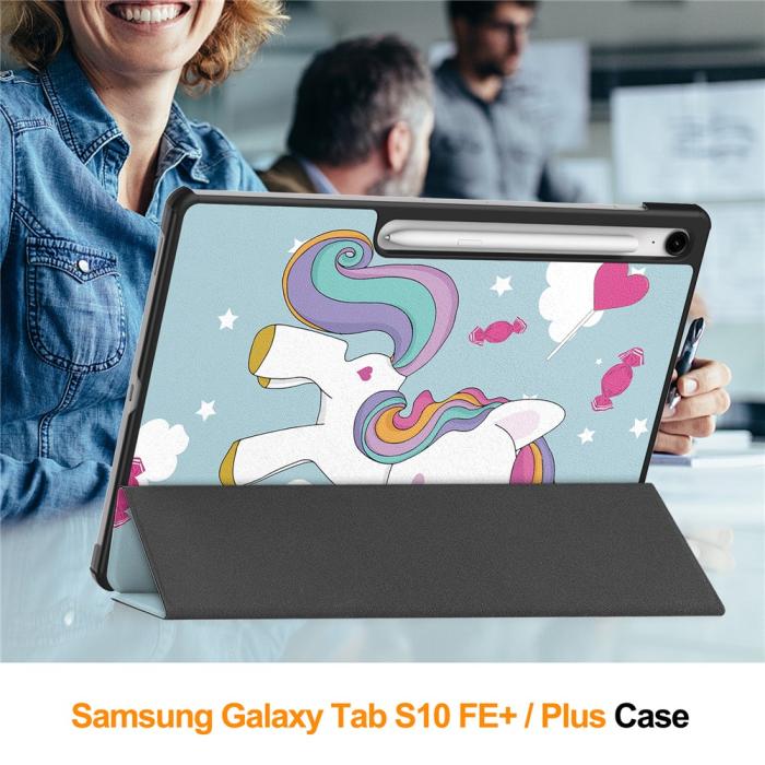 Bild 3,  Samsung Galaxy S10 FE Plus Fodral Tri-Fold Enhörning