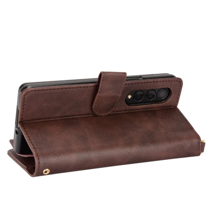 Bild 4,  Galaxy Z Fold 3 Fodral Multifunktionell Brun