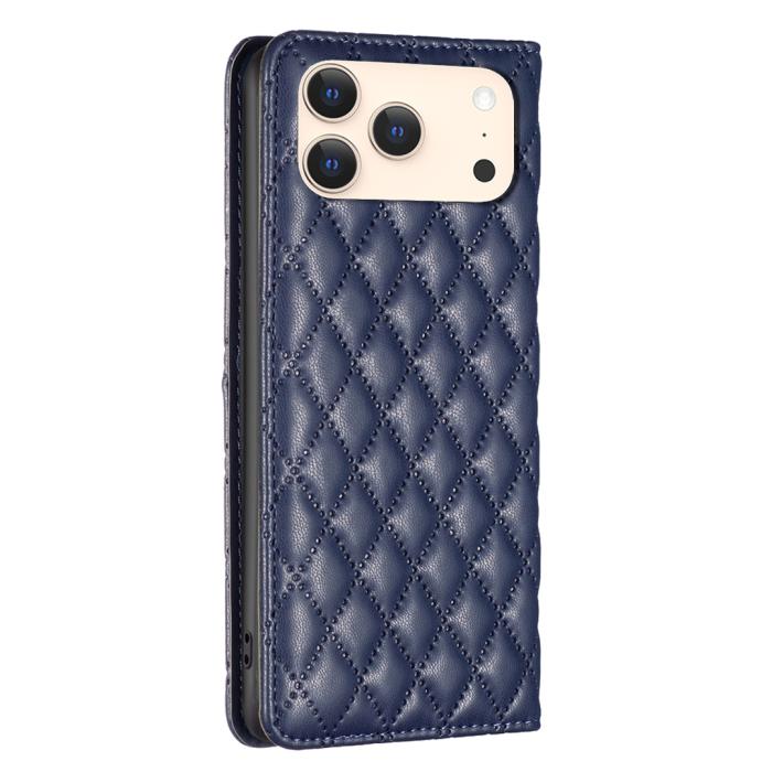 Bild 3, BINFEN BINFEN iPhone 17 Pro Max Fodral Diamond Flip Läder Blå