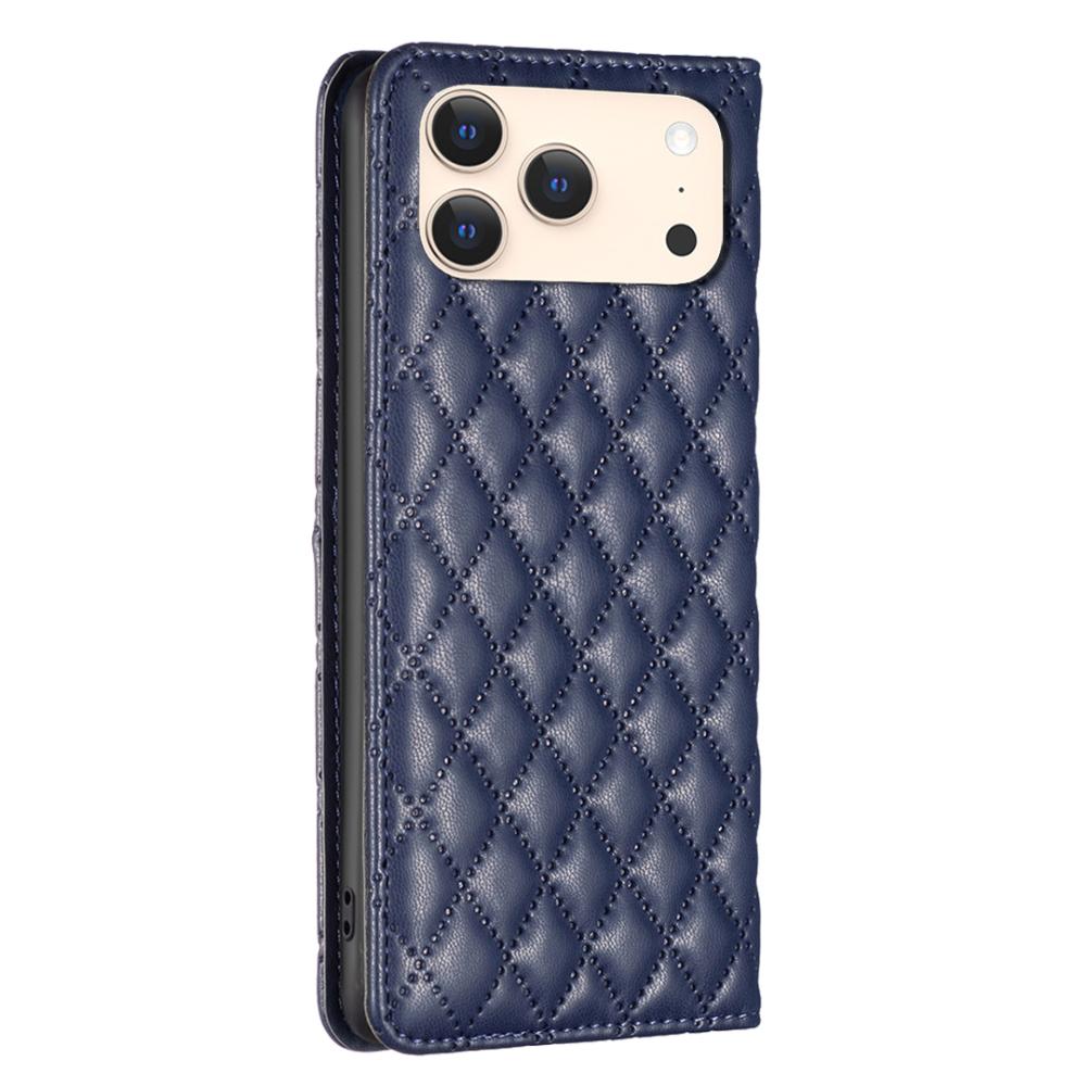 BINFEN BINFEN iPhone 17 Pro Max Fodral Diamond Flip Läder Blå