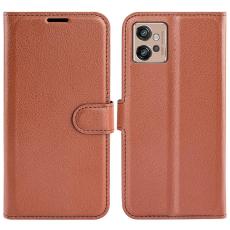  Motorola Moto G32 Fodral Litchi L&auml;der Brun