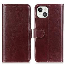  iPhone 13 - Vintage Crazy Horse L&auml;der Fodral - Brun