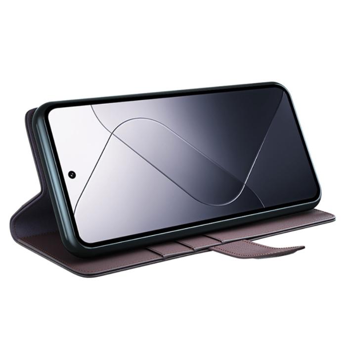 Bild 3,  Xiaomi 14 Fodral Premium Äkta Läder Brun