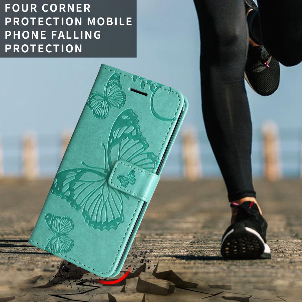  Motorola Moto G86 Power/G86 5G Fodral Fjäril Tryck Grön
