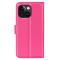  iPhone 15 Fodral Litchi Textur Rosa