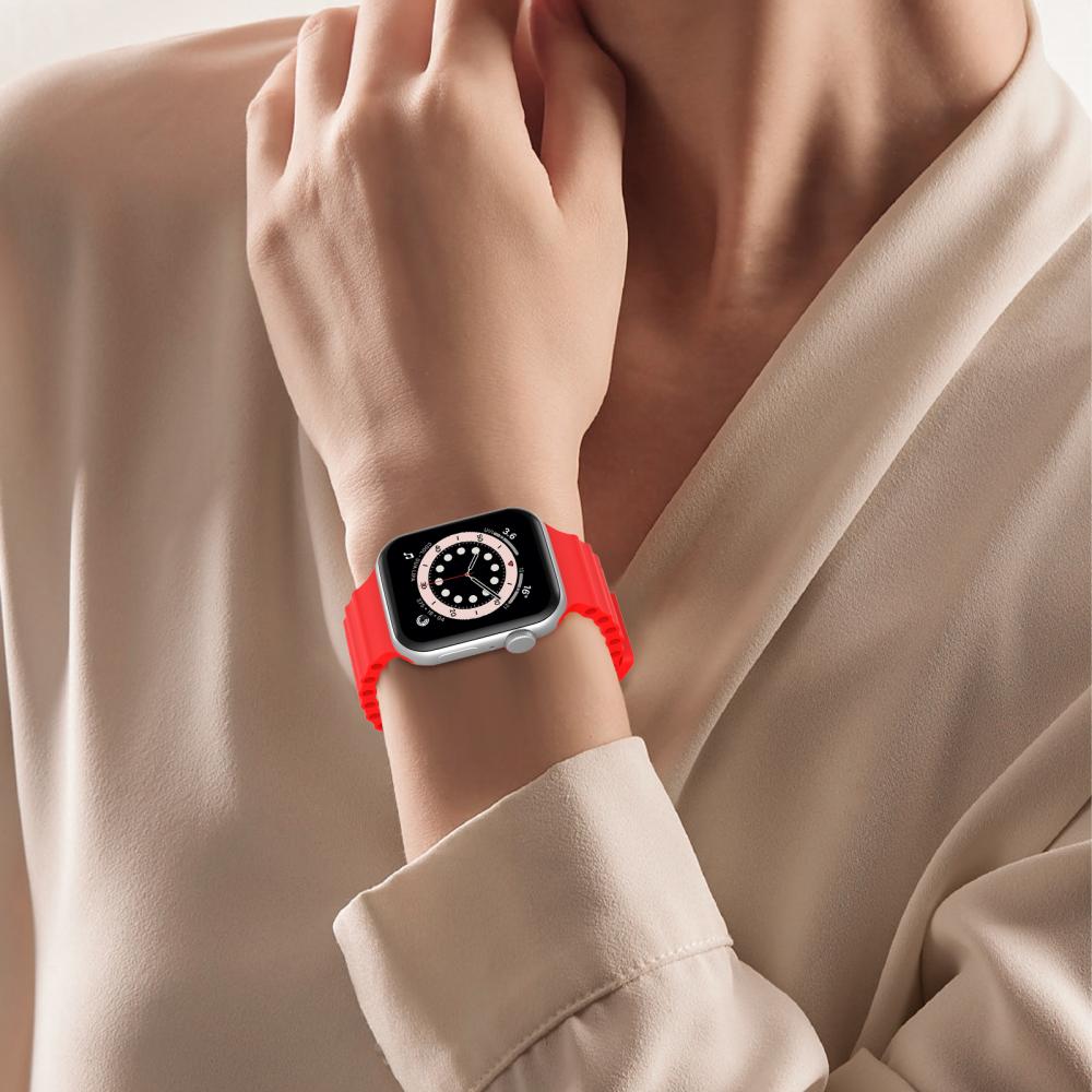 ColorPop Apple Watch 42/44/45/46/49 mm Armband Ocean Wave Röd