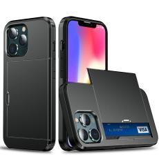  iPhone 13 - Hybrid Skal Med Kortfack - Svart