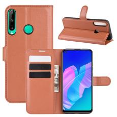  Huawei P40 Lite E - Litchi Pl&aring;nboksfodral - Brun