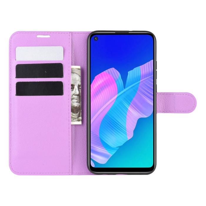 Bild 4,  Huawei P40 Lite E - Litchi Plånboksfodral - Lila