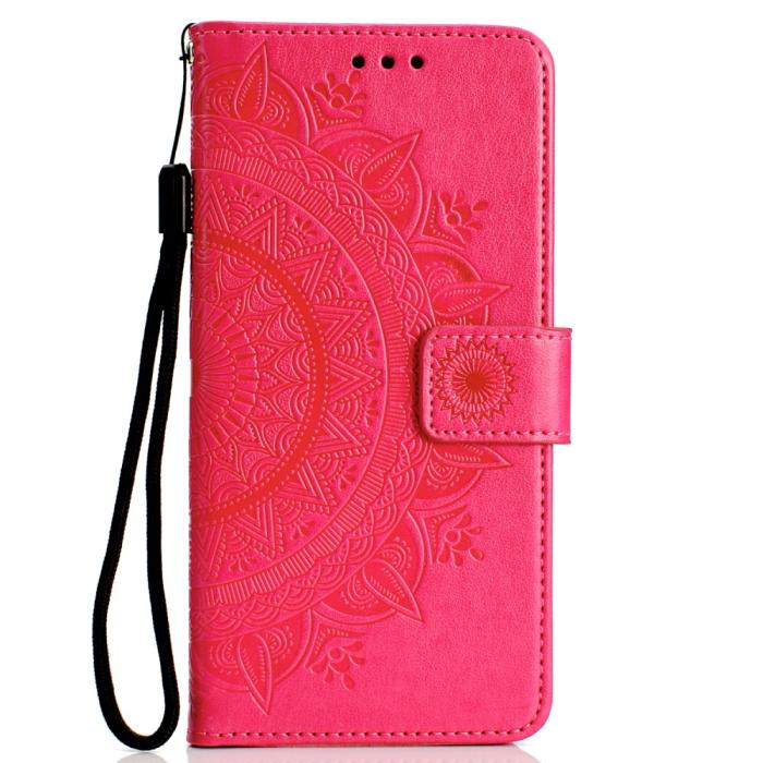 Bild 2,  Huawei P40 Lite E - Mandala Plånboksfodral - Rosa