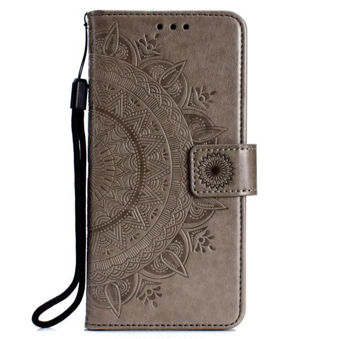 Bild 2,  Huawei P40 Lite E - Mandala Plånboksfodral - Grå