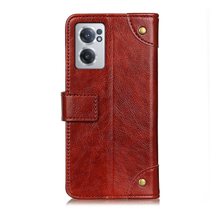 Bild 3,  OnePlus Nord CE 2 5G Fodral Nit Dekor Läder Brun