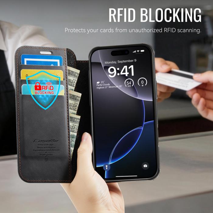 Bild 4, CASEME CASEME iPhone 16 Pro Max Skal RFID Plånbok Svart