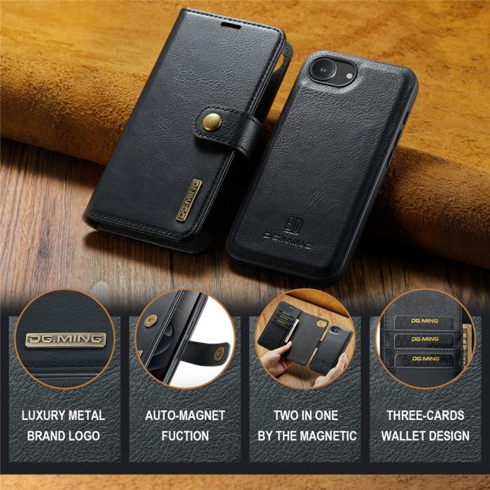 Bild 5, DG.MING DG.MING iPhone 17e / 16e 2in1 Magnet Fodral / Skal Svart