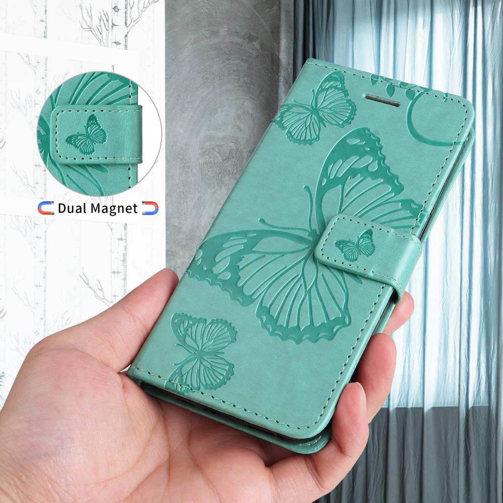  Motorola Moto G86 Power/G86 5G Fodral Fjäril Tryck Grön