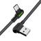 MCDODO Mcdodo 3m 2A USB-C Elbow Nylonflätad Kabel Svart