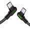 MCDODO Mcdodo 3m 2A USB-C Elbow Nylonflätad Kabel Svart