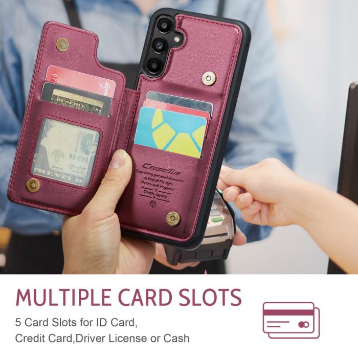 Bild 5, CASEME CASEME Galaxy A56 5G/A36 5G Skal RFID Kickstand Plånbok Röd