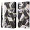  Samsung Galaxy S25 Fodral Läder Marmor Svart