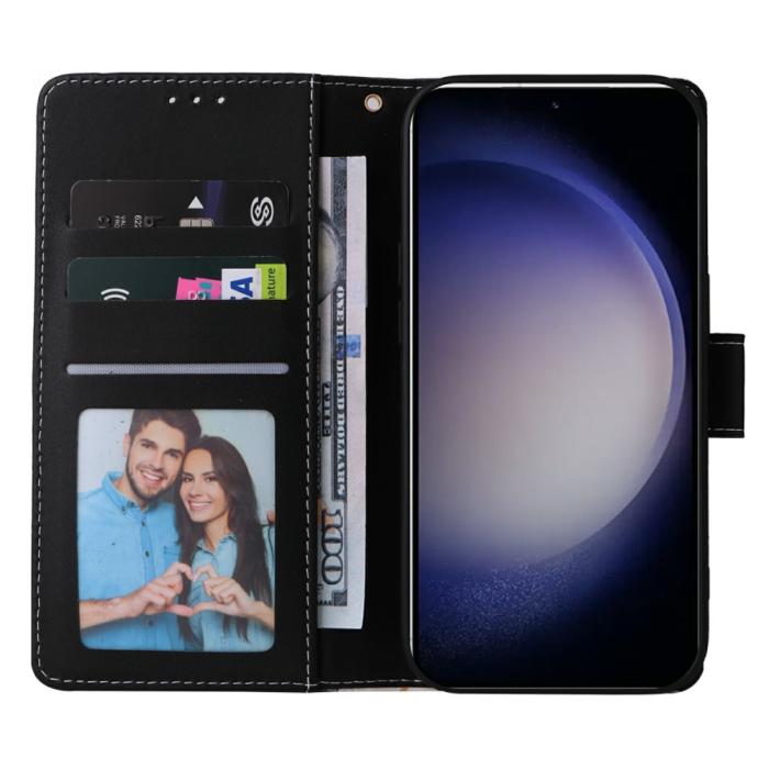 Bild 2,  Samsung Galaxy S25 Fodral Läder Marmor Svart