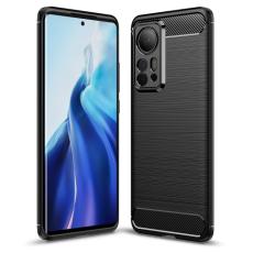  Xiaomi 12 Pro Skal Borstad St&aring;l Textur Svart