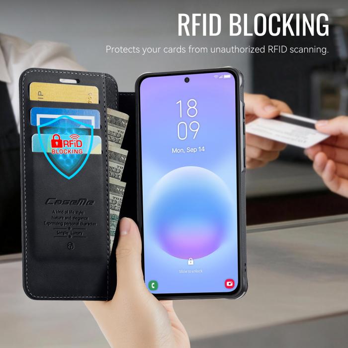 Bild 3, CASEME CASEME Samsung Galaxy A18/A17/A16/A26 Skal RFID Plånbok Svart