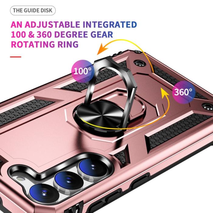 Bild 3,  Samsung Galaxy S23 Skal Shockproof Ring Hybrid Roséguld