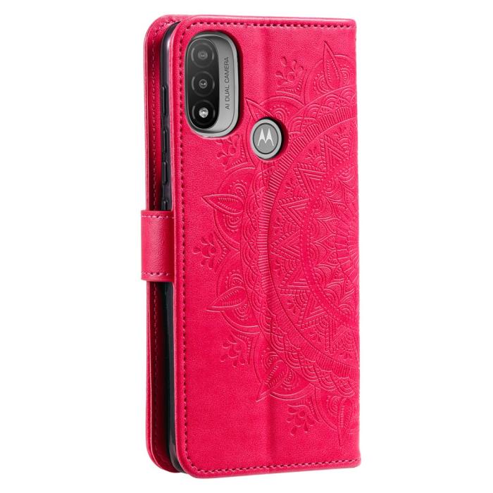 Bild 3,  Motorola Moto E20 / E40 Fodral Mandala Läder Rosa