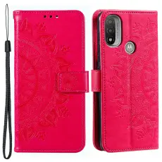  Motorola Moto E20 / E40 Fodral Mandala L&auml;der Rosa