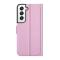  Samsung Galaxy S22 Plus Fodral Litchi Textur Ljus Rosa