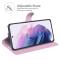  Samsung Galaxy S22 Plus Fodral Litchi Textur Ljus Rosa