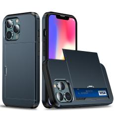  iPhone 13 - Hybrid Skal Med Kortfack - Bl&aring;
