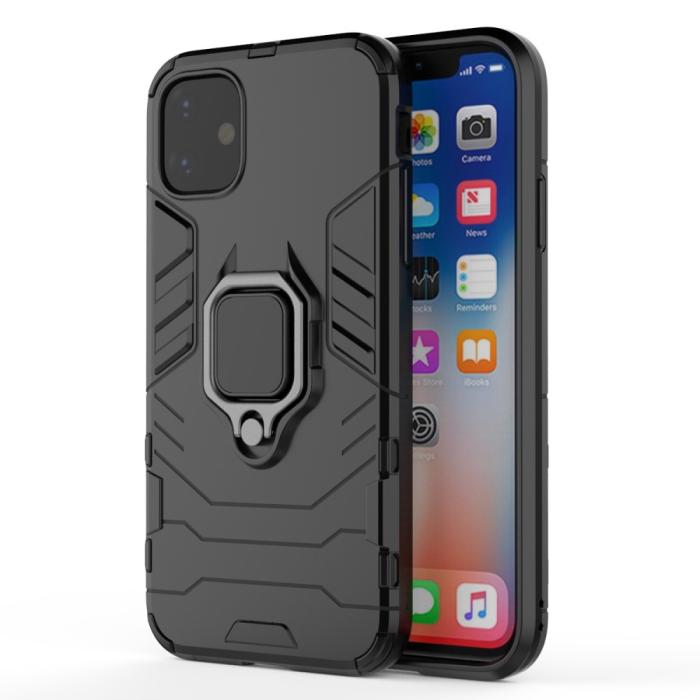 Bild 2,  iPhone 11 - Armour Ring Skal - Funkar med magnethållare - Svart