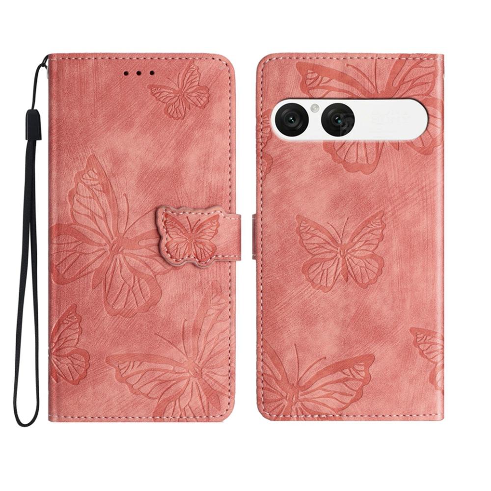  Sony Xperia 10 VII Fodral Fjäril Tryck Rosa