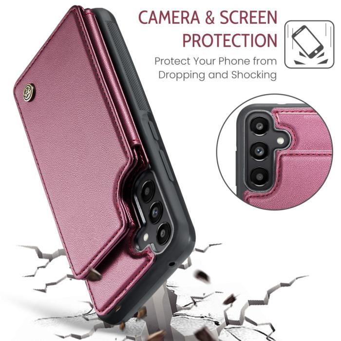 Bild 6, CASEME CASEME Galaxy A56 5G/A36 5G Skal RFID Kickstand Plånbok Röd