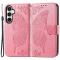  Samsung Galaxy S23 FE Fodral Fjäril Tryck Rosa