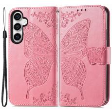  Samsung Galaxy S23 FE Fodral Fj&auml;ril Tryck Rosa