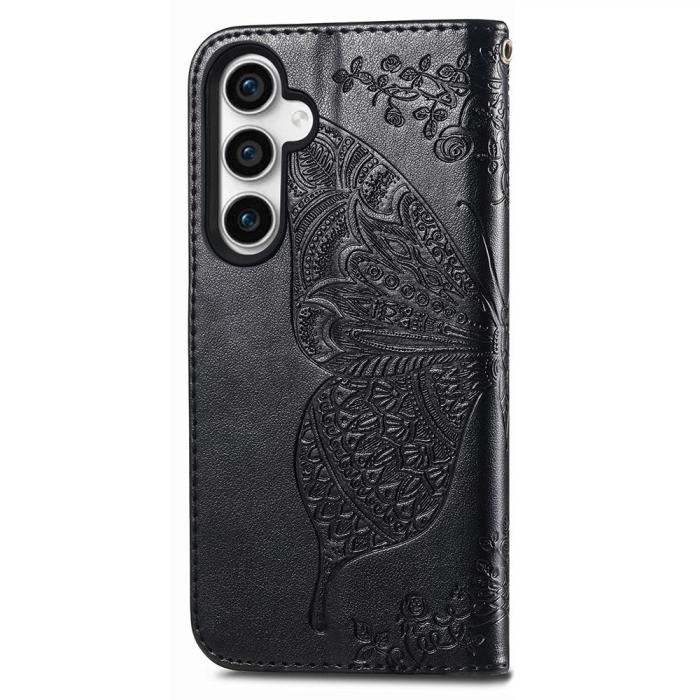 Bild 4,  Samsung Galaxy S23 FE Fodral Fjäril Tryck Svart
