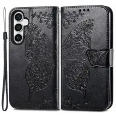  Samsung Galaxy S23 FE Fodral Fj&auml;ril Tryck Svart