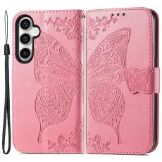  Samsung Galaxy S23 FE Fodral Fj&auml;ril Tryck Rosa