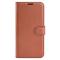  iPhone 15 Fodral Litchi Textur Brun